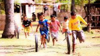 Children at village street