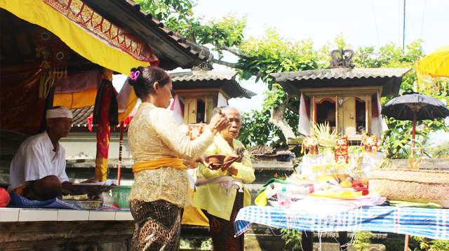 Illustration of family temple festival.